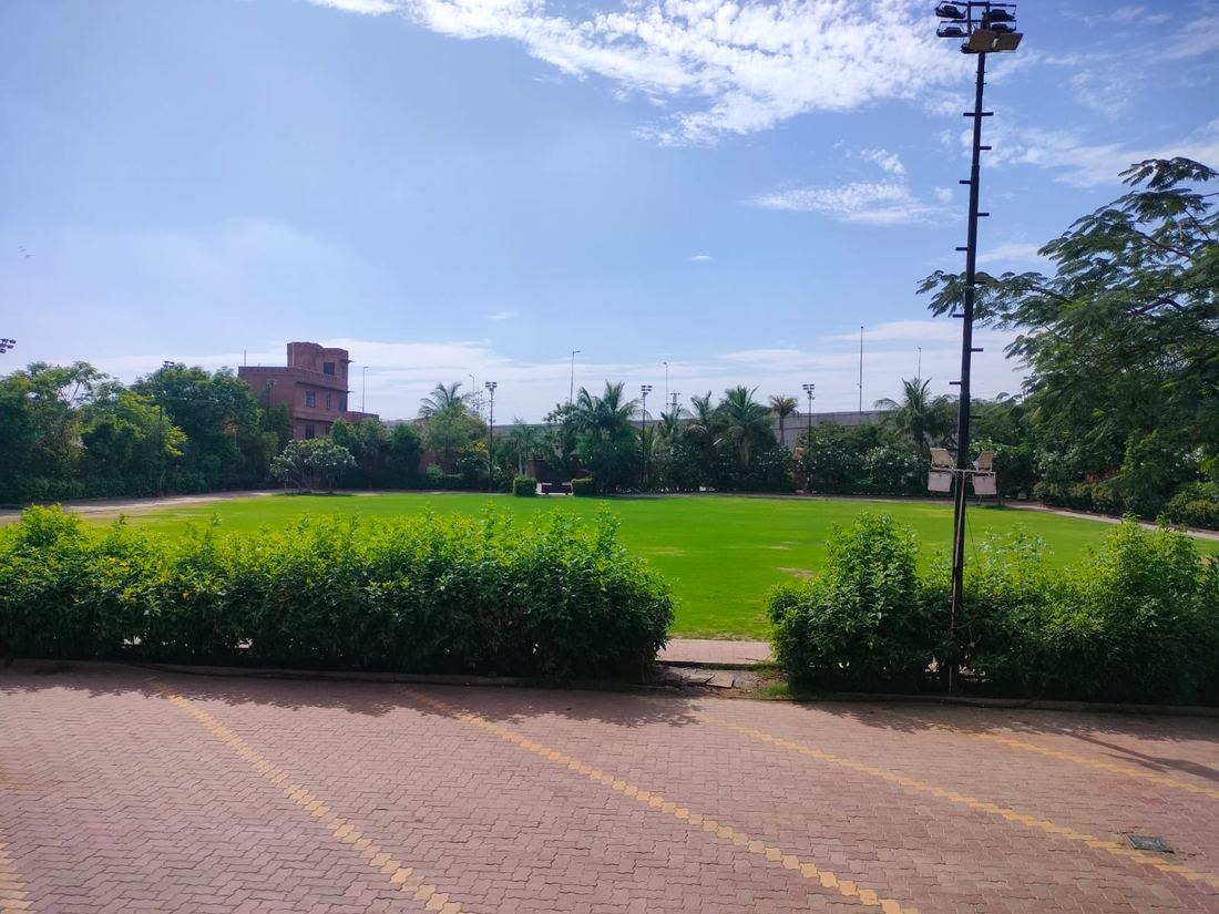 The large lawn at Garh Govind, venue for the cultural evenings